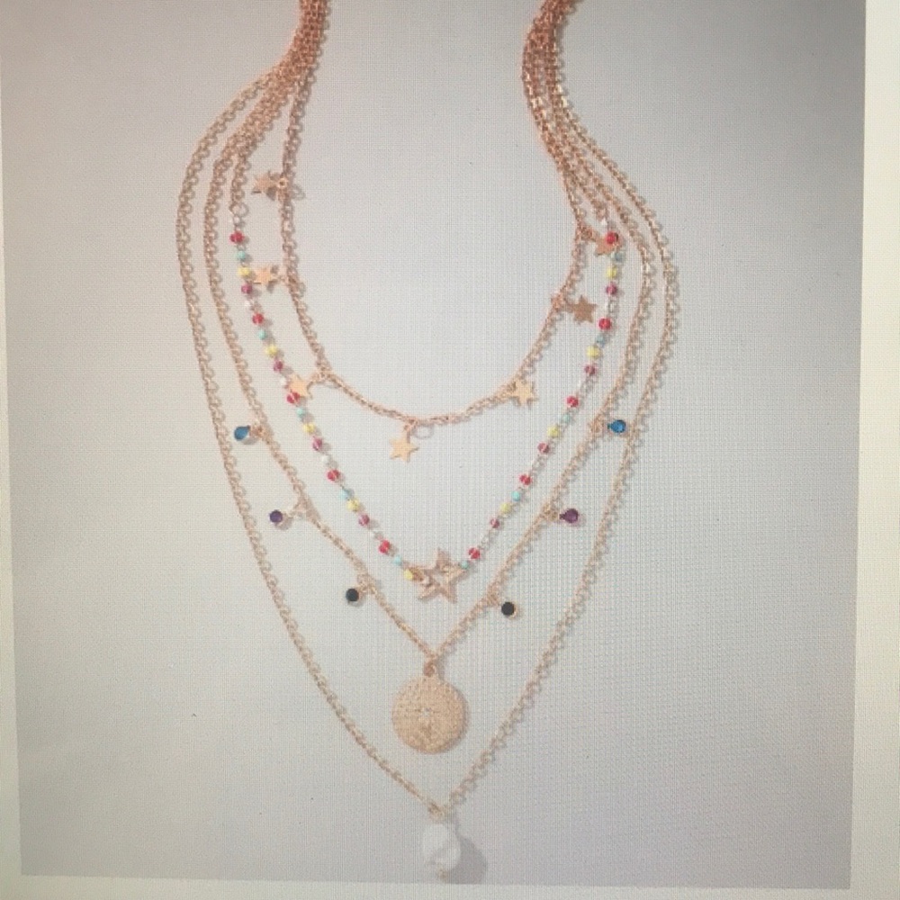 Faux pearl decor layered necklace